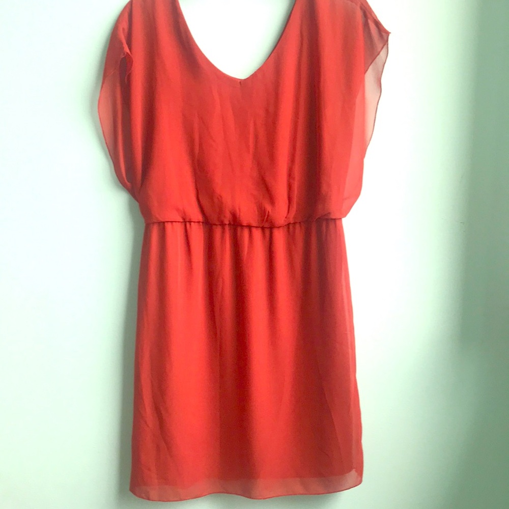 Orange flow short dress